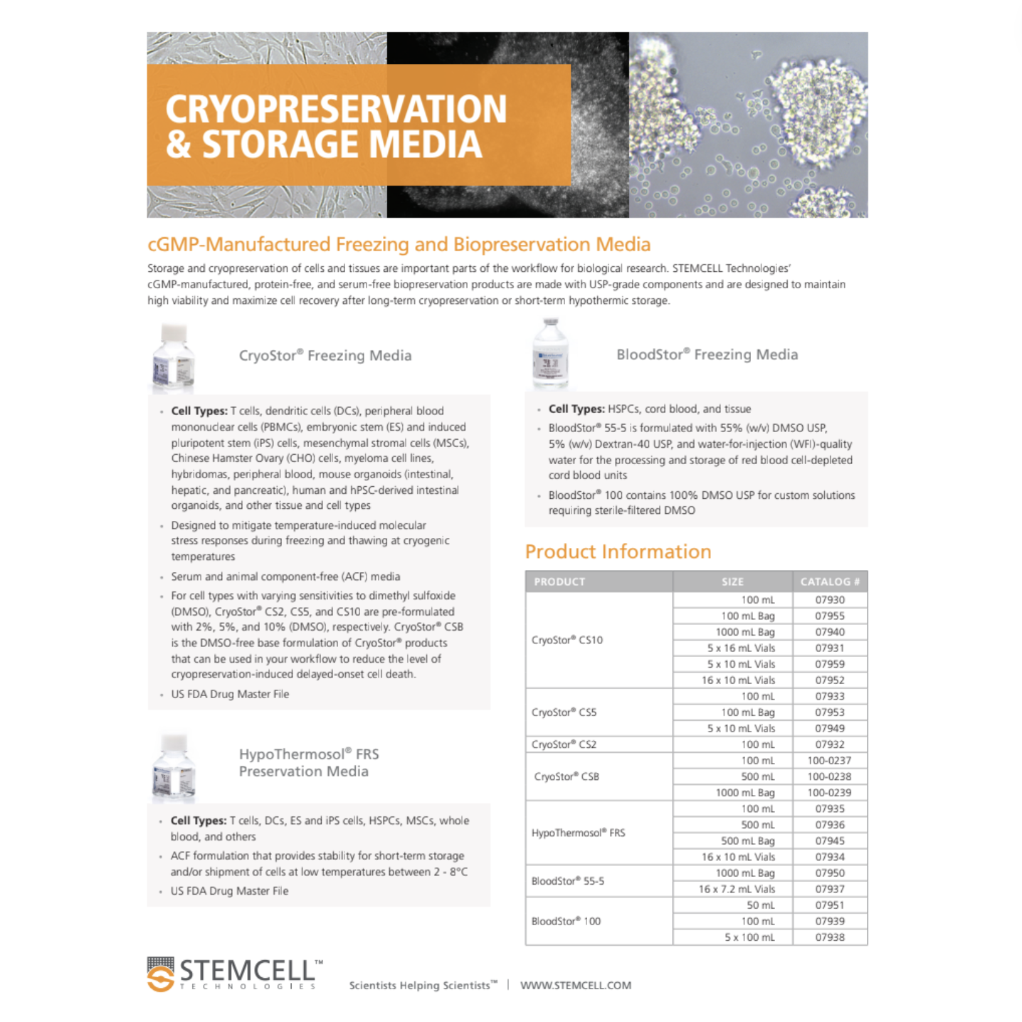 Cryopreservation, Cryostore, BlookStor